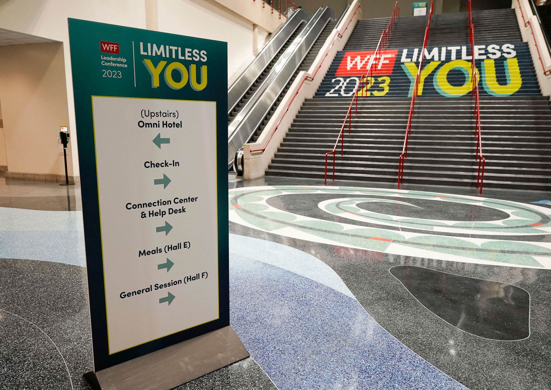 wff-conference-branding-directional-signage-stair-cling